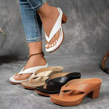 Damen-Flip-Flops mit dickem Absatz für den Sommer