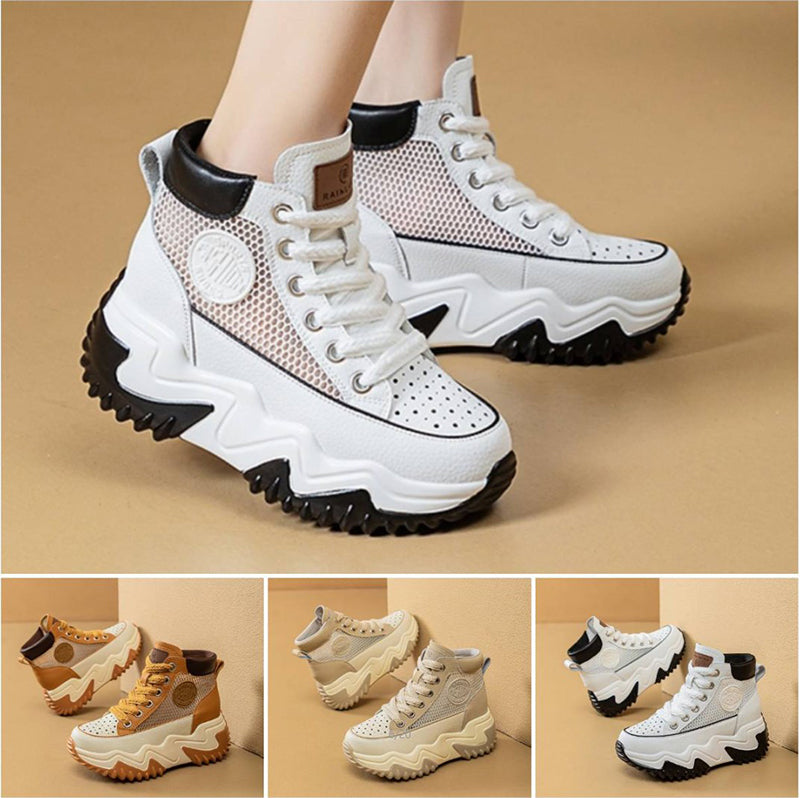 Mesh-Sneakers mit dicker Sohle für Damen