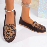 Patchwork-Loafer mit Leopardenmuster für Damen