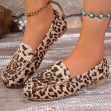 Patchwork-Loafer mit Leopardenmuster für Damen