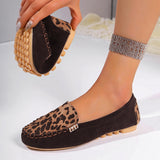 Patchwork-Loafer mit Leopardenmuster für Damen