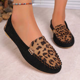 Patchwork-Loafer mit Leopardenmuster für Damen
