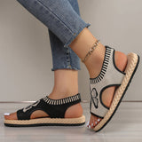 Flache Sandalen mit offenem Zehenbereich für Frauen aus Maschenware💗💗
