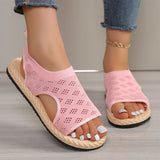 Flache Sandalen mit offenem Zehenbereich für Frauen aus Maschenware💗💗