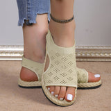 Flache Sandalen mit offenem Zehenbereich für Frauen aus Maschenware💗💗