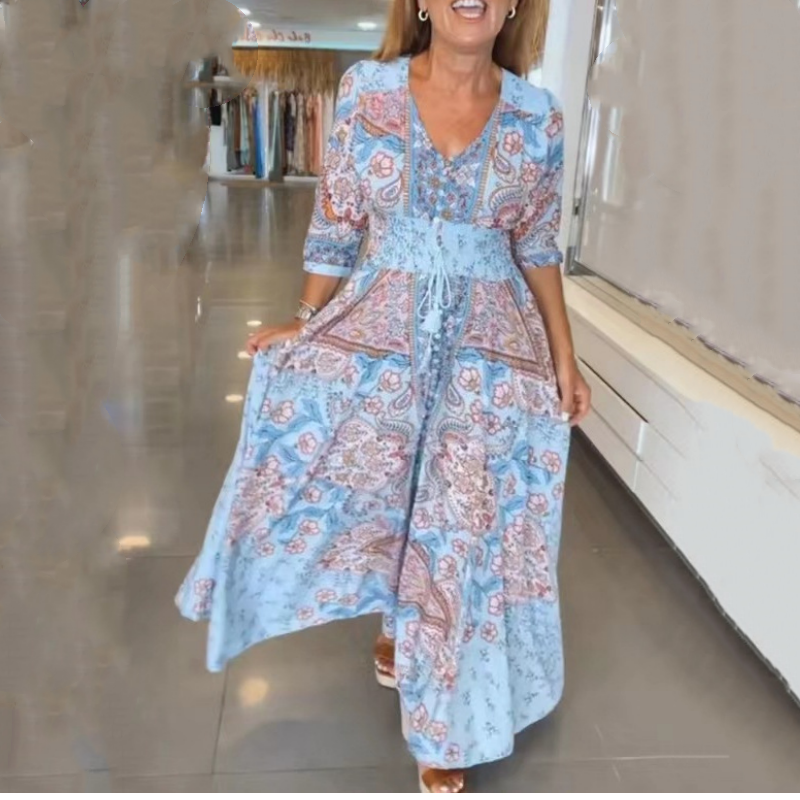 Seasonal bestseller with 60% off 🔥 Elegant long floral dress for women