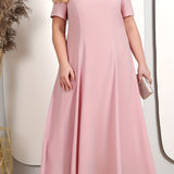 Unifarbenes Damenkleid mit bestickter Jacke aus Spitze