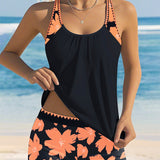 Zweiteiliges Badeanzug-Set mit Tankini und Shorts für Damen