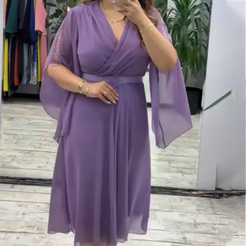 ⏳Begrenzte Zeit 50% Rabatt💥👗Elegantes Kleid mit V-Ausschnitt für Frauen