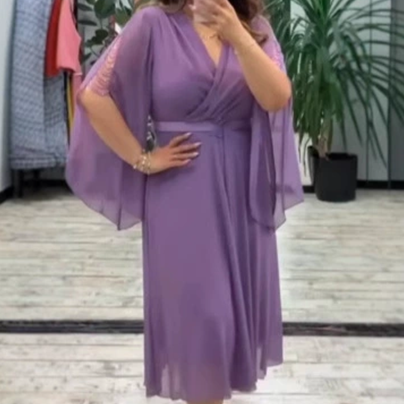 ⏳Begrenzte Zeit 50% Rabatt💥👗Elegantes Kleid mit V-Ausschnitt für Frauen