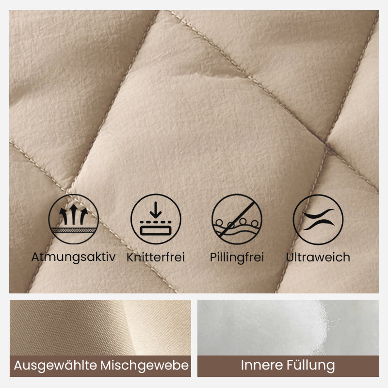 Gestrickte Patchwork-Pufferjacke für Damen