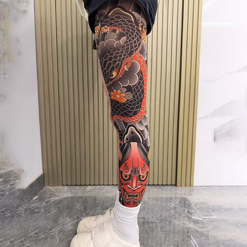 Dehnbarer Beinärmel mit Tattoo-Print