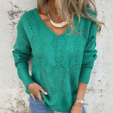 Wendbarer Pullover mit V-Ausschnitt und Hohlmuster