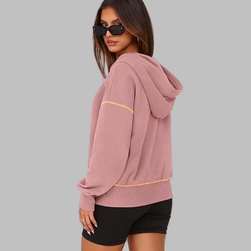 Elegant & Alltagstauglich: Damen Kapuzenpullover mit High-Neck-Halbzipper