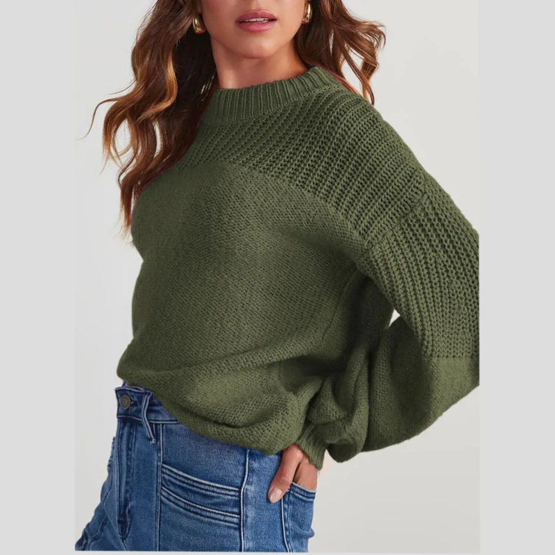 Women's Loose Fit Long Sleeve Knit Sweater