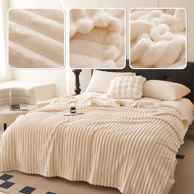 🎁Letzter Tag Sonderpreis！🎅Superweiche Fell-Rippfleece-Decke⛄🔥