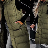 🔥HERVORRAGENDER ABVERKAUF 50%🔥Lange Pufferweste für Damen | Gesteppte Kapuze und Knopfverschluss❄️