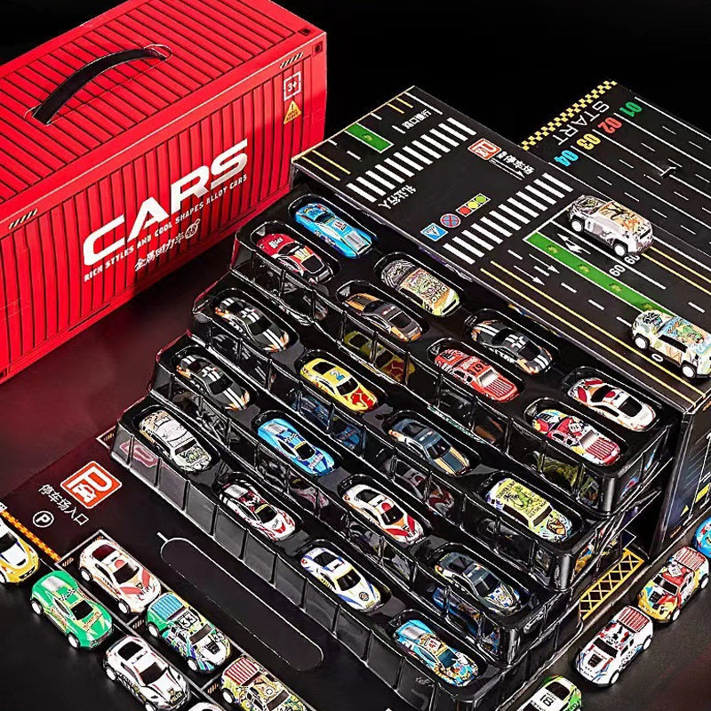 🎅Weihnachtsaktion 55 % RABATT🎁48 Mini-Rückziehautos mit eingebautem Garagenset