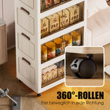 🏠Faltbare Aufbewahrungsbox mit Deckel,  Ebenen Halterungen mit Rädern für Küche Schlafzimmer Badezimmer Lager Küche Zuhause Aufbewahrung Stapelbarer Organizer