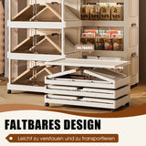 🏠Faltbare Aufbewahrungsbox mit Deckel,  Ebenen Halterungen mit Rädern für Küche Schlafzimmer Badezimmer Lager Küche Zuhause Aufbewahrung Stapelbarer Organizer