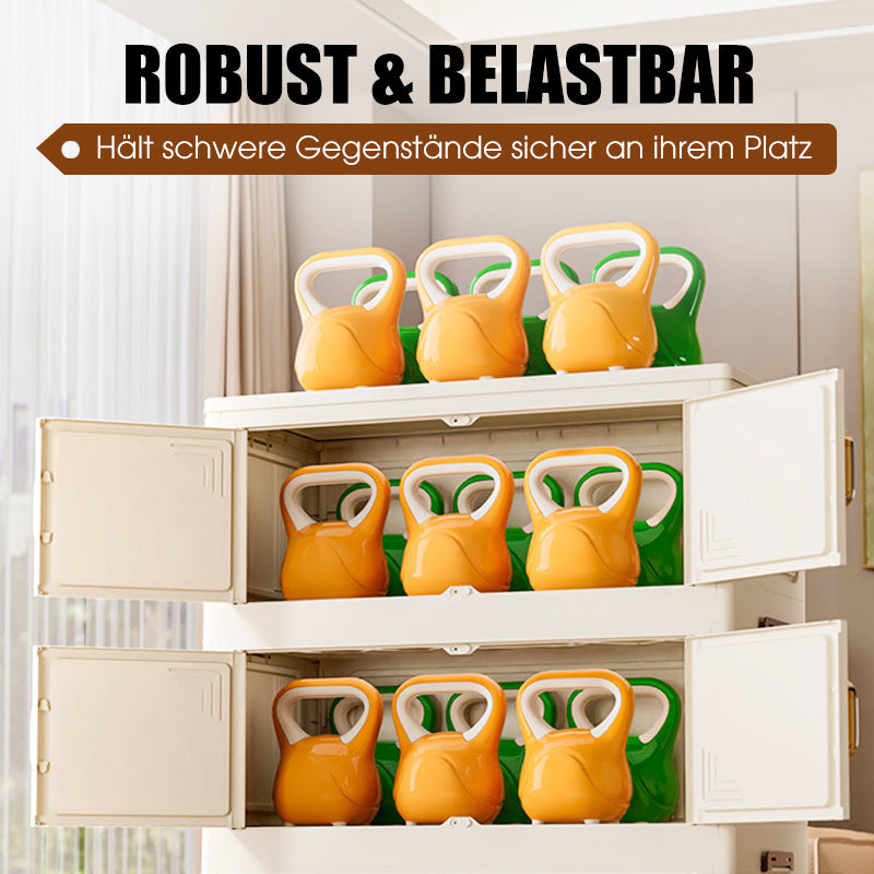 🏠Faltbare Aufbewahrungsbox mit Deckel,  Ebenen Halterungen mit Rädern für Küche Schlafzimmer Badezimmer Lager Küche Zuhause Aufbewahrung Stapelbarer Organizer