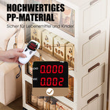 🏠Faltbare Aufbewahrungsbox mit Deckel,  Ebenen Halterungen mit Rädern für Küche Schlafzimmer Badezimmer Lager Küche Zuhause Aufbewahrung Stapelbarer Organizer