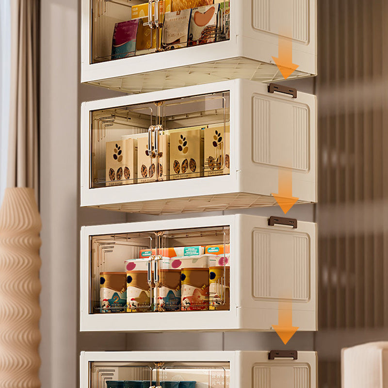 🏠Faltbare Aufbewahrungsbox mit Deckel,  Ebenen Halterungen mit Rädern für Küche Schlafzimmer Badezimmer Lager Küche Zuhause Aufbewahrung Stapelbarer Organizer