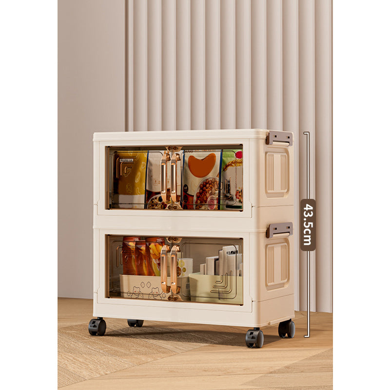 🏠Faltbare Aufbewahrungsbox mit Deckel,  Ebenen Halterungen mit Rädern für Küche Schlafzimmer Badezimmer Lager Küche Zuhause Aufbewahrung Stapelbarer Organizer