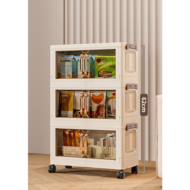 🏠Faltbare Aufbewahrungsbox mit Deckel,  Ebenen Halterungen mit Rädern für Küche Schlafzimmer Badezimmer Lager Küche Zuhause Aufbewahrung Stapelbarer Organizer