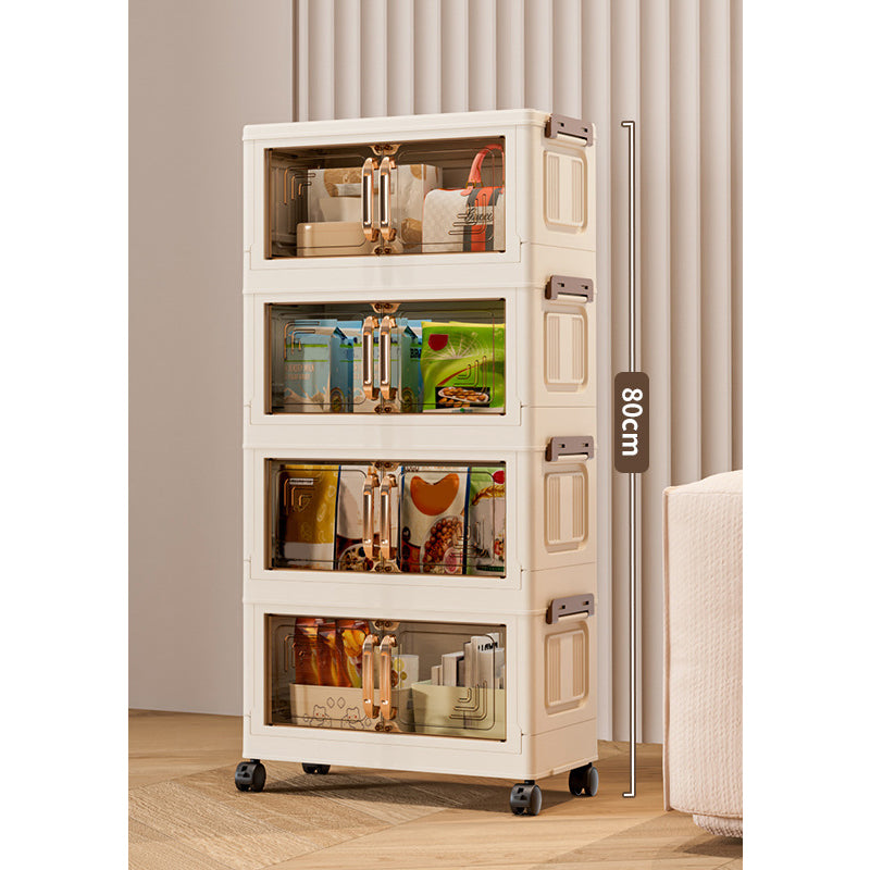 🏠Faltbare Aufbewahrungsbox mit Deckel,  Ebenen Halterungen mit Rädern für Küche Schlafzimmer Badezimmer Lager Küche Zuhause Aufbewahrung Stapelbarer Organizer