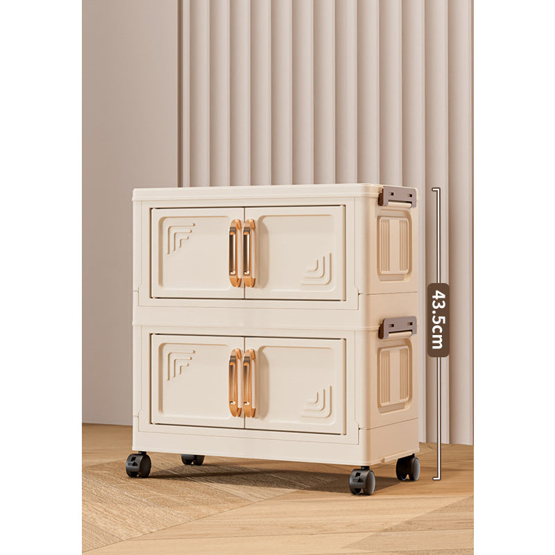 🏠Faltbare Aufbewahrungsbox mit Deckel,  Ebenen Halterungen mit Rädern für Küche Schlafzimmer Badezimmer Lager Küche Zuhause Aufbewahrung Stapelbarer Organizer