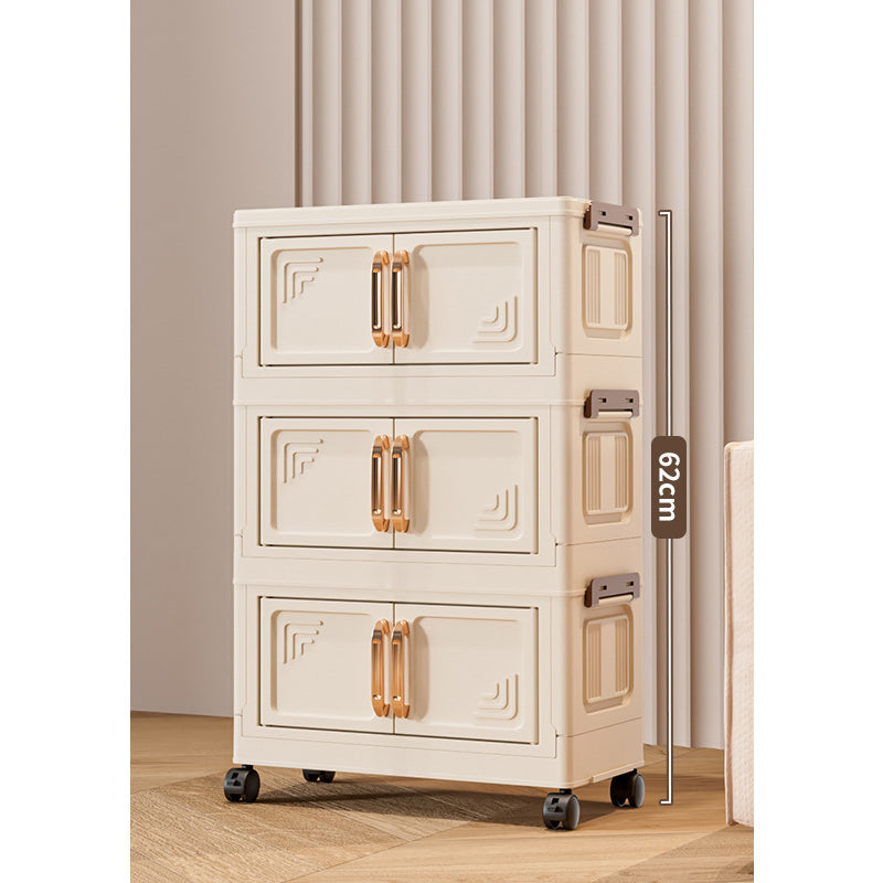 🏠Faltbare Aufbewahrungsbox mit Deckel,  Ebenen Halterungen mit Rädern für Küche Schlafzimmer Badezimmer Lager Küche Zuhause Aufbewahrung Stapelbarer Organizer