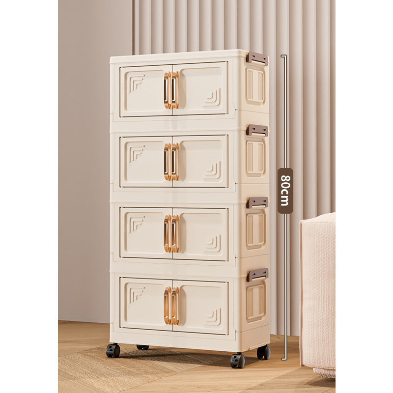 🏠Faltbare Aufbewahrungsbox mit Deckel,  Ebenen Halterungen mit Rädern für Küche Schlafzimmer Badezimmer Lager Küche Zuhause Aufbewahrung Stapelbarer Organizer