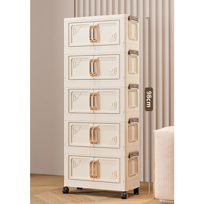 🏠Faltbare Aufbewahrungsbox mit Deckel,  Ebenen Halterungen mit Rädern für Küche Schlafzimmer Badezimmer Lager Küche Zuhause Aufbewahrung Stapelbarer Organizer