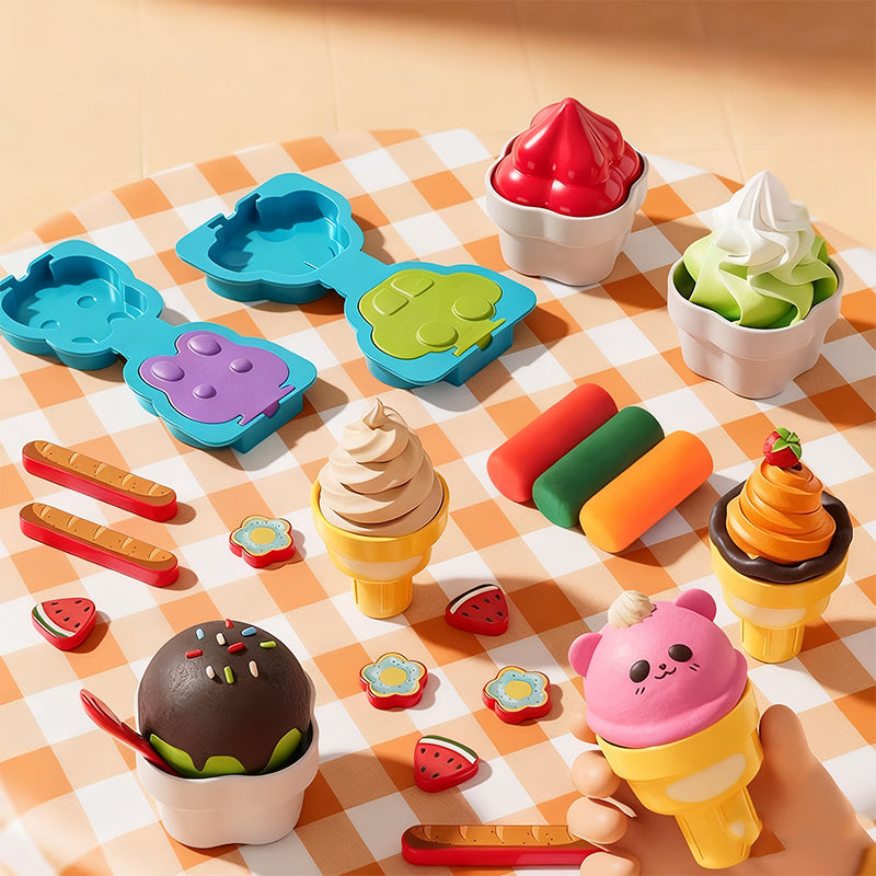 🎄 Weihnachtsaktionen 🎄——💖DIY-Eiscreme-Knete-Set für Kinder