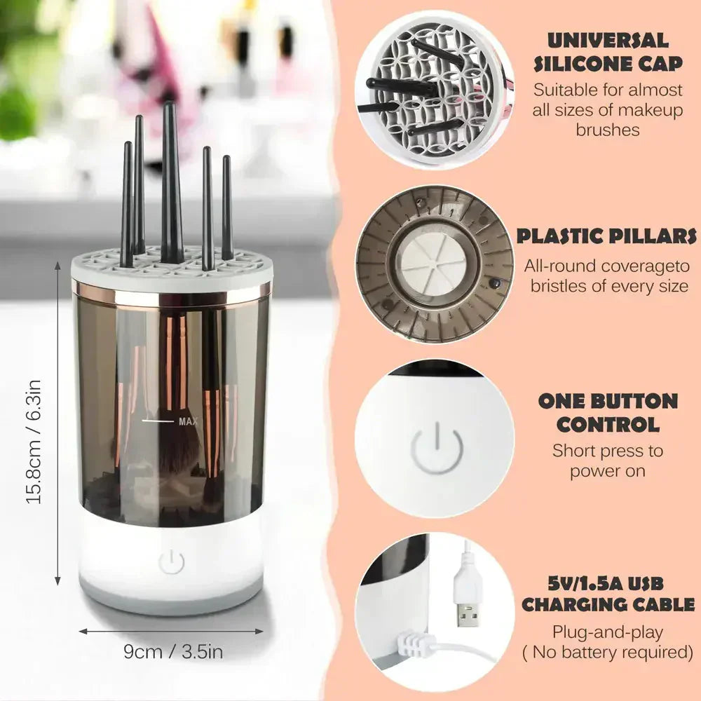 💖 50 % RABATT! ✨ Elektrischer Make-up-Pinselreiniger – 3-minütige Tiefenreinigung, tragbar und leise, über USB aufladbar, perfekt für unterwegs und zu Hause 🌸🚿