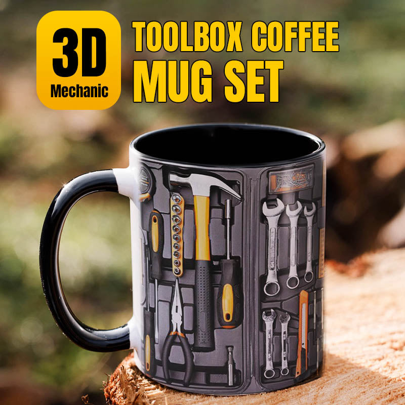 🏆Letzter Tag im Angebot: 50 % Rabatt ✨🔨Lustiger Kaffeebecher – Werkzeugkasten-Set für Mechaniker