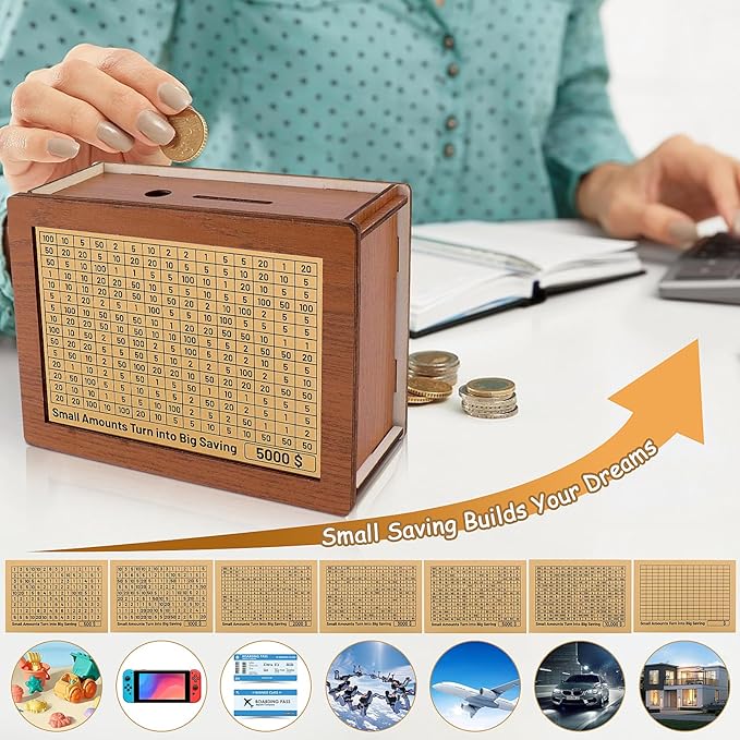 🎁 Heißer Verkauf 49 % Rabatt 🔥 Programm zum Auffüllen Ihrer Brieftasche – Geldkassette aus Holz