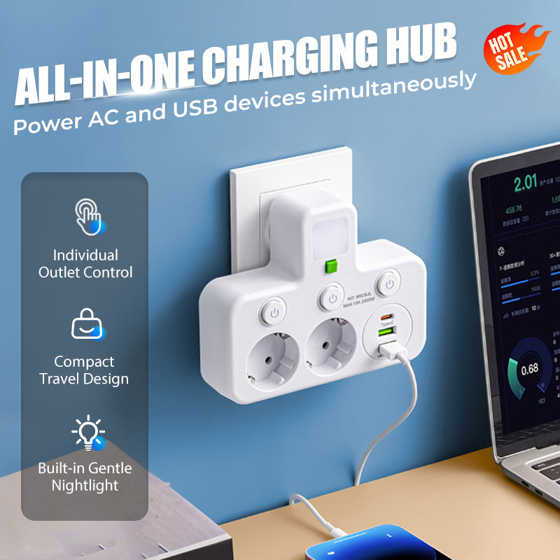 🎉 Neujahrsgeschenk – 50% RABATT!🔌 Intelligente Steckdosenleiste mit USB &amp; Nachtlicht – Vielseitig &amp; Sicher!