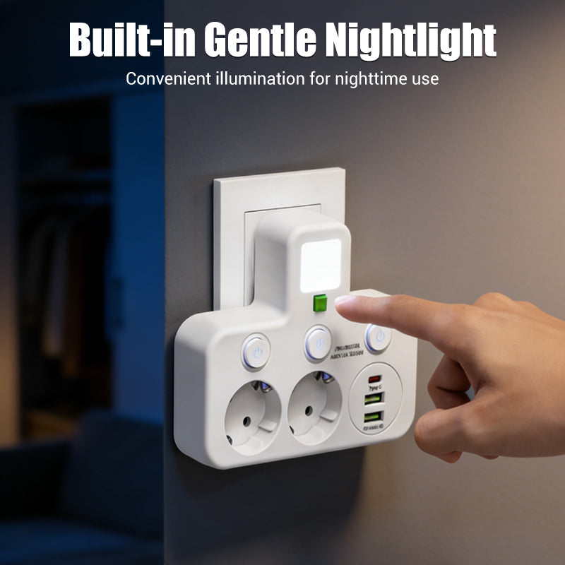 🎉 Neujahrsgeschenk – 50% Rabatt! 🔌 Intelligente Steckerleiste mit USB & Nachtlicht – Vielseitig & Sicher!