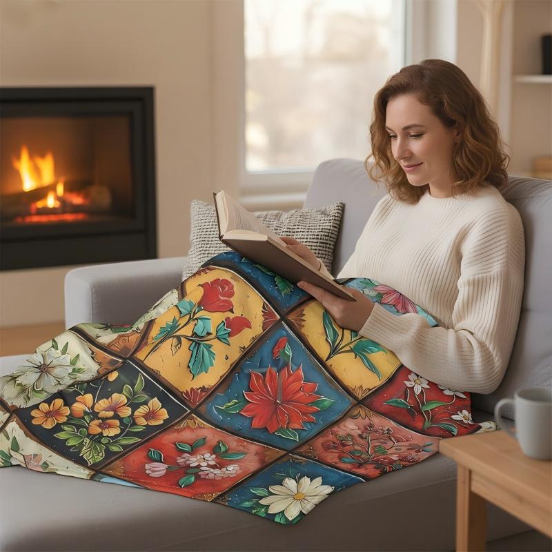 🌸 Kuschelige Flanelldecke mit Blumenmuster – Ultraweich &amp; dekorativ für Ihr Zuhause!