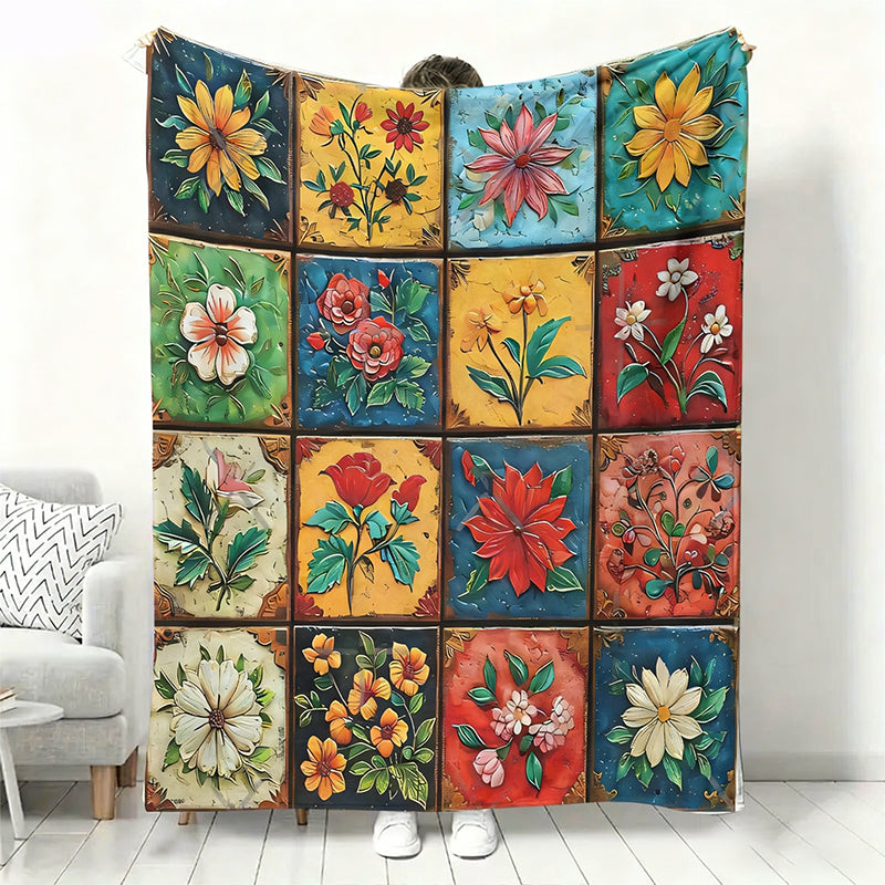 🌸 Kuschelige Flanelldecke mit Blumenmuster – Ultraweich &amp; dekorativ für Ihr Zuhause!