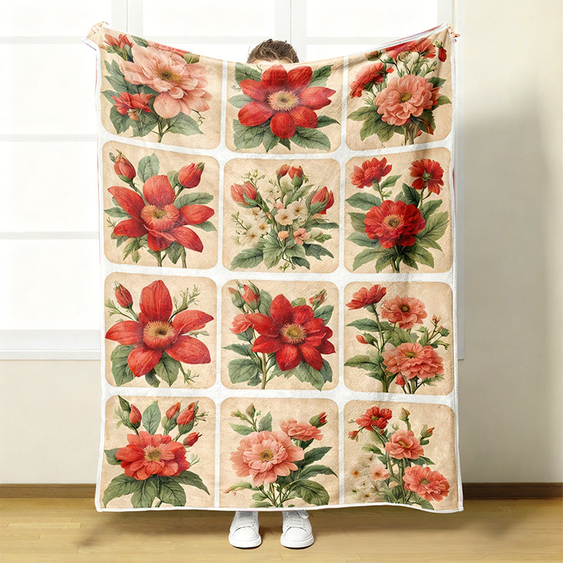 🌸 Kuschelige Flanelldecke mit Blumenmuster – Ultraweich &amp; dekorativ für Ihr Zuhause!