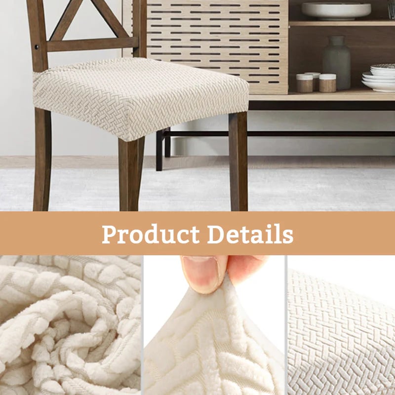 📢📢 3+3 GRATIS⏰Wasserabweisender Stuhlbezug mit Rauten-Jacquard – Für Esszimmer-, Hotel- & Haushaltsstühle 🪑✨