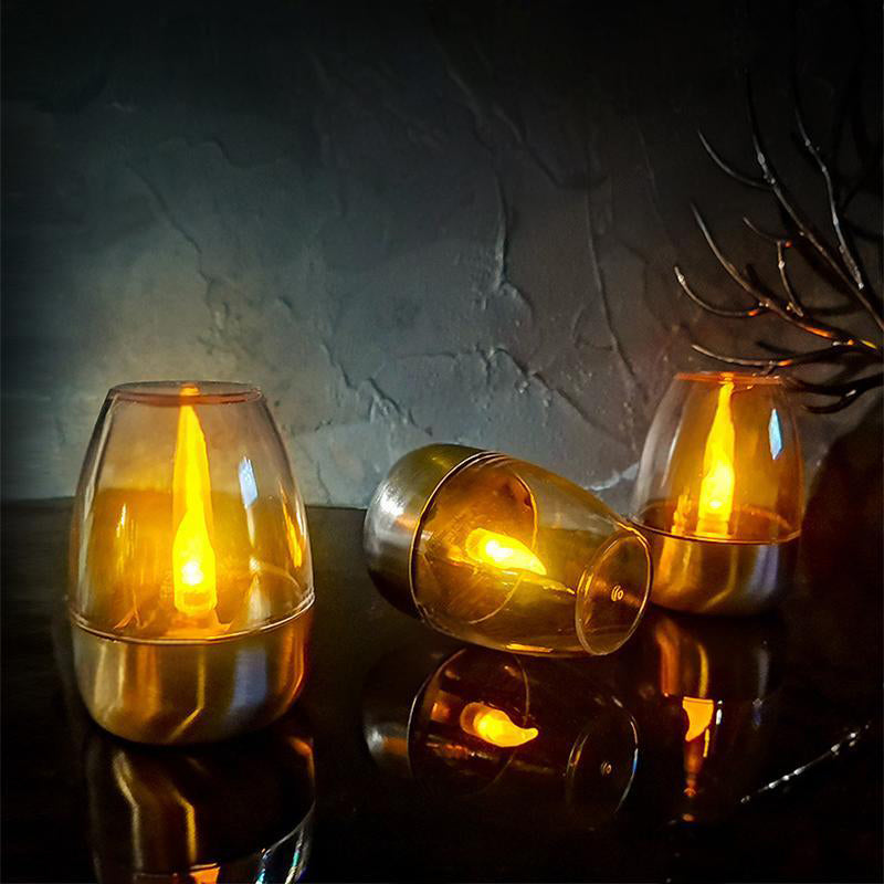 Pack Solar-Teelichter für den Außenbereich, flammenlos, flackernd, IP65 wasserdicht, Tischlampe, LED-Kerzen mit Dämmerungssensor für Laternen, Garten, Camping, Partys, Wohnraumdekoration, warme Farbe