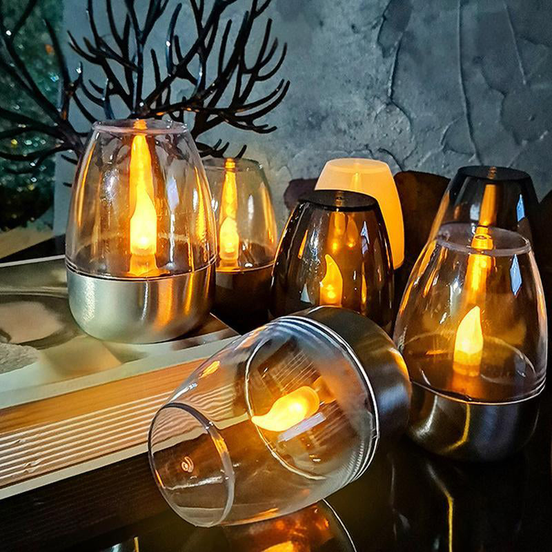 Pack Solar-Teelichter für den Außenbereich, flammenlos, flackernd, IP65 wasserdicht, Tischlampe, LED-Kerzen mit Dämmerungssensor für Laternen, Garten, Camping, Partys, Wohnraumdekoration, warme Farbe