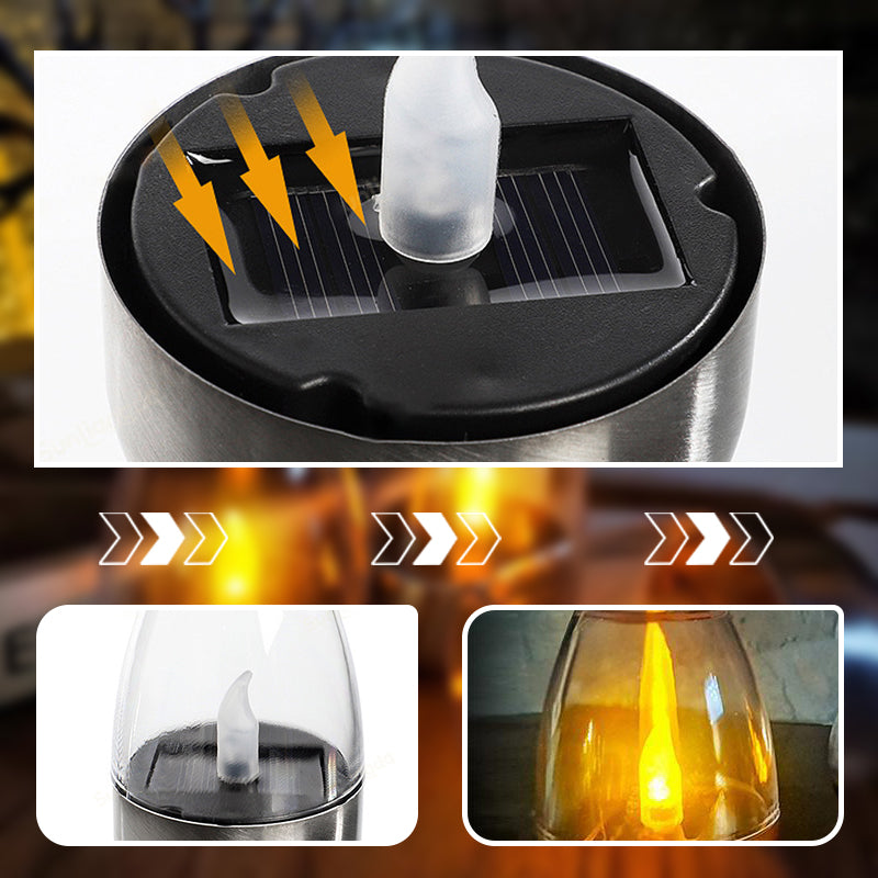 Pack Solar-Teelichter für den Außenbereich, flammenlos, flackernd, IP65 wasserdicht, Tischlampe, LED-Kerzen mit Dämmerungssensor für Laternen, Garten, Camping, Partys, Wohnraumdekoration, warme Farbe