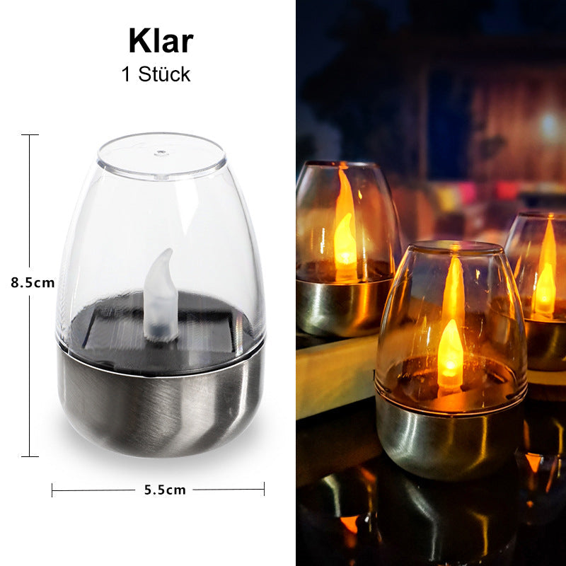 Pack Solar-Teelichter für den Außenbereich, flammenlos, flackernd, IP65 wasserdicht, Tischlampe, LED-Kerzen mit Dämmerungssensor für Laternen, Garten, Camping, Partys, Wohnraumdekoration, warme Farbe