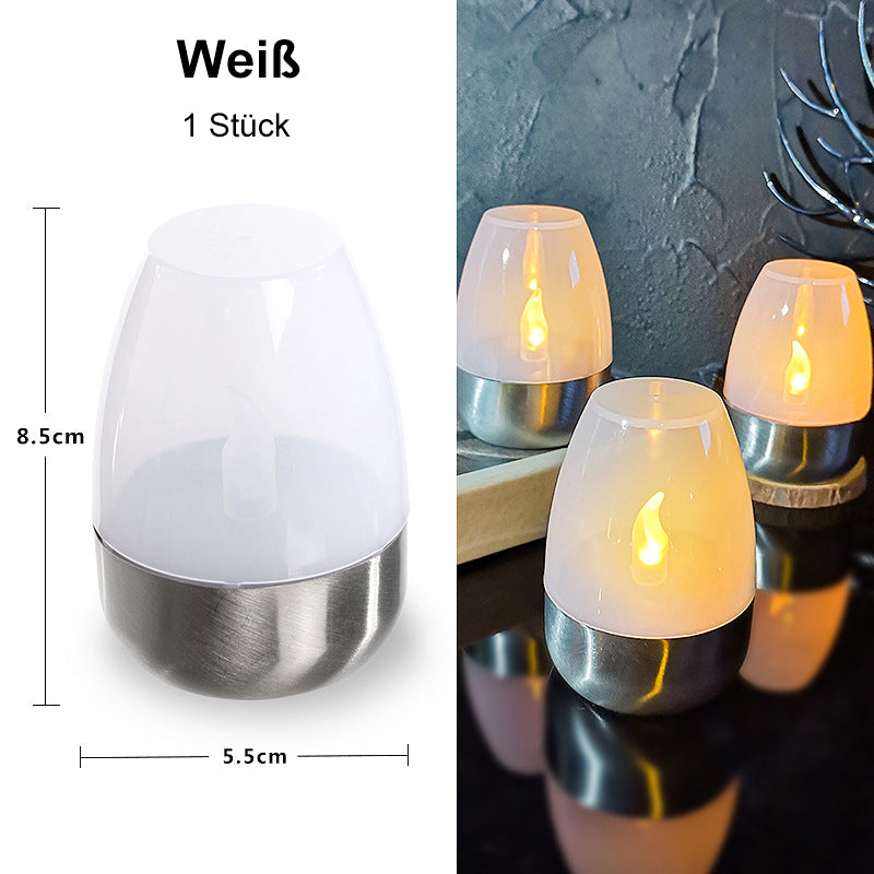 Pack Solar-Teelichter für den Außenbereich, flammenlos, flackernd, IP65 wasserdicht, Tischlampe, LED-Kerzen mit Dämmerungssensor für Laternen, Garten, Camping, Partys, Wohnraumdekoration, warme Farbe