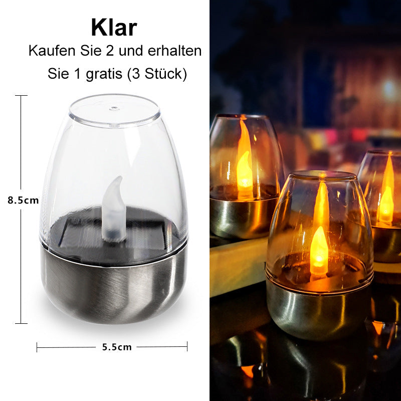 Pack Solar-Teelichter für den Außenbereich, flammenlos, flackernd, IP65 wasserdicht, Tischlampe, LED-Kerzen mit Dämmerungssensor für Laternen, Garten, Camping, Partys, Wohnraumdekoration, warme Farbe